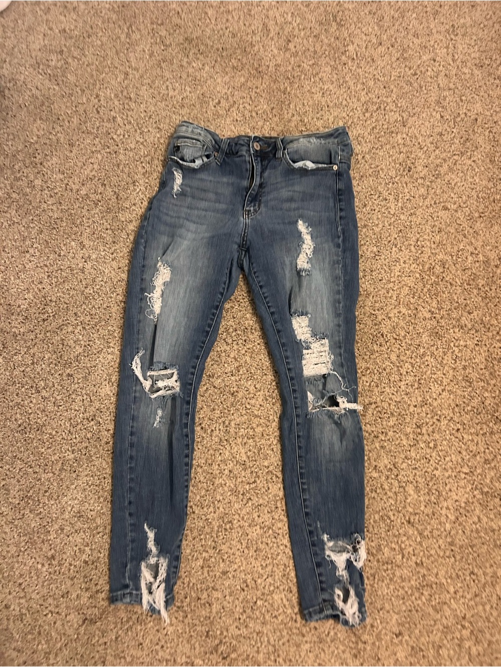 KanCan Distressed Medium Blue Skinny Jeans
